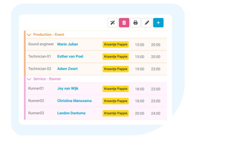 Thanks to our automatic scheduling functionality, open shifts will be automatically filled in based on the availability of your employees.