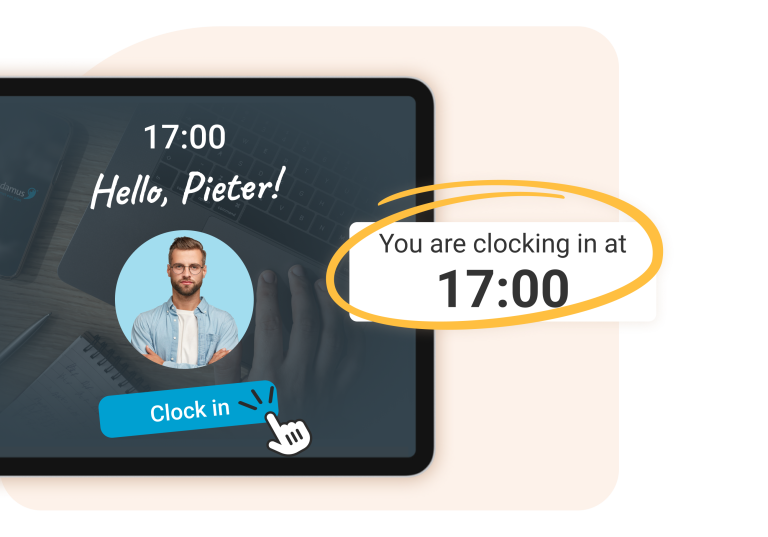 Clocking system Our clocking system provides an easy way to automatically track worked hours. Employees can clock in and out digitally using a PIN code or key fob, with recorded hours linked directly to schedules. The system detects discrepancies, such as late clock-ins, offering insights into attendance and employee activity. Access to the clocking system can be restricted to authorized personnel, ensuring data security while optimizing work processes and scheduling accuracy.