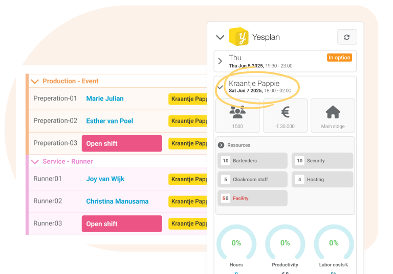 Create events with Nostradamus- Nostradamus offers an efficient event module that connect with integration partners like MICE operations, Yesplan and Smart Event Manager.