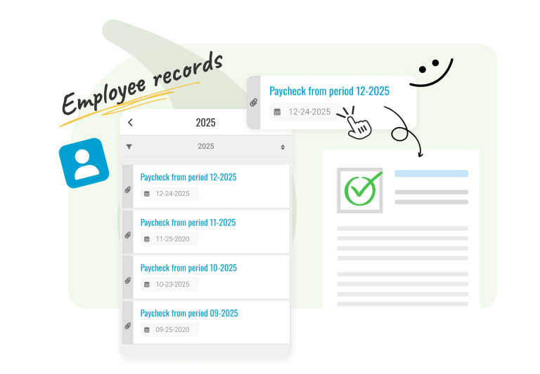 Document management for employee files Our document management functionality makes it easy to store and share employee documents. Manage signed agreements and automatically share files such as payslips. Employees can access these documents through the Employee App or website, ensuring transparency and accessibility.