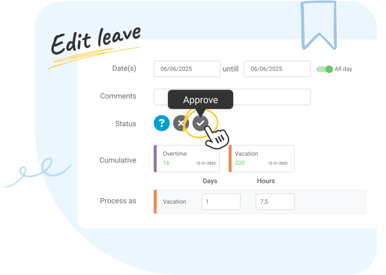 Leave registration with Nostradamus- Employees can easily request leave via the Employee App, after which you as a manager only have to approve or deny.