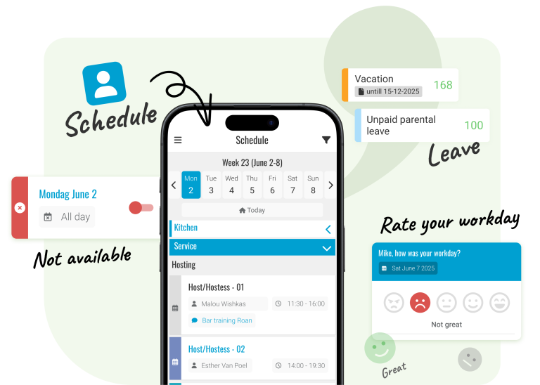 Employee App Enhance communication and engagement with our intuitive employee app. Employees can access crucial information such as schedule updates, leave requests, and internal messages anytime, anywhere. This ensures seamless collaboration and keeps everyone informed, contributing to a positive work culture.