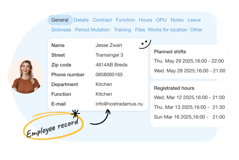Manage employee records within Nostradamus for a clear overview. All the necessary information in one place.