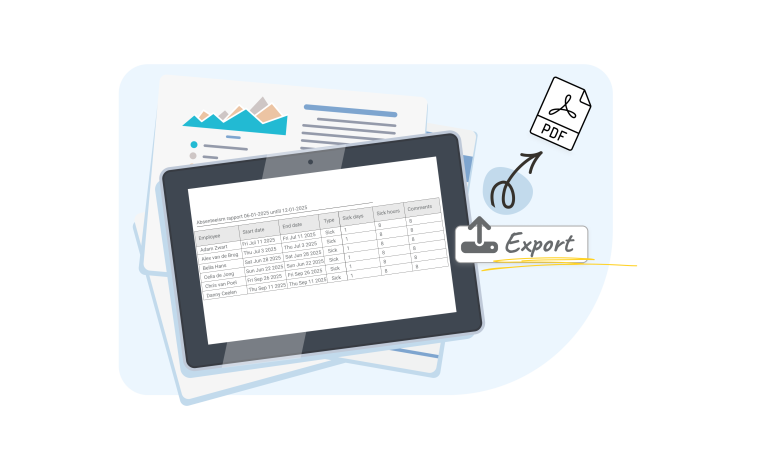Absence repors easily exported