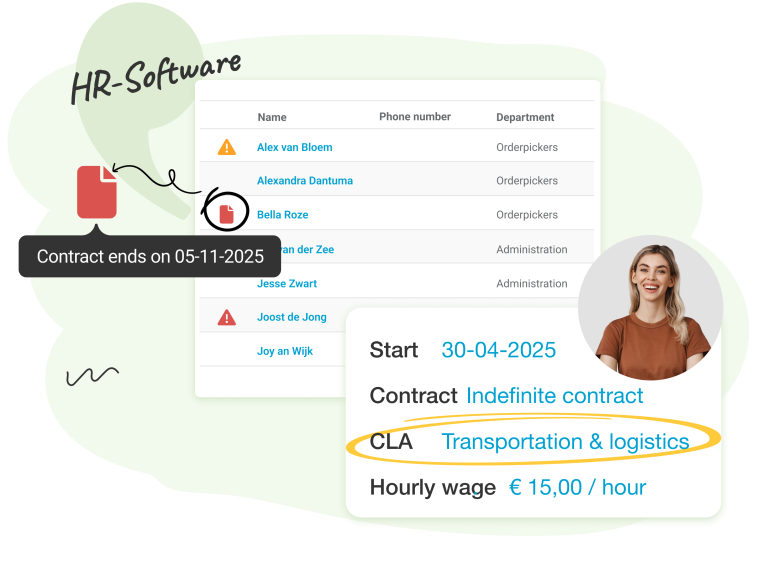 Efficient HR management Nostradamus’ warehouse software covers everything from workforce scheduling and time registration to leave management and payroll processing. Automatic payroll software integration ensures smooth and error-free payroll operations. Your employees benefit from well-organized scheduling, allowing you to focus on optimizing logistics operations.