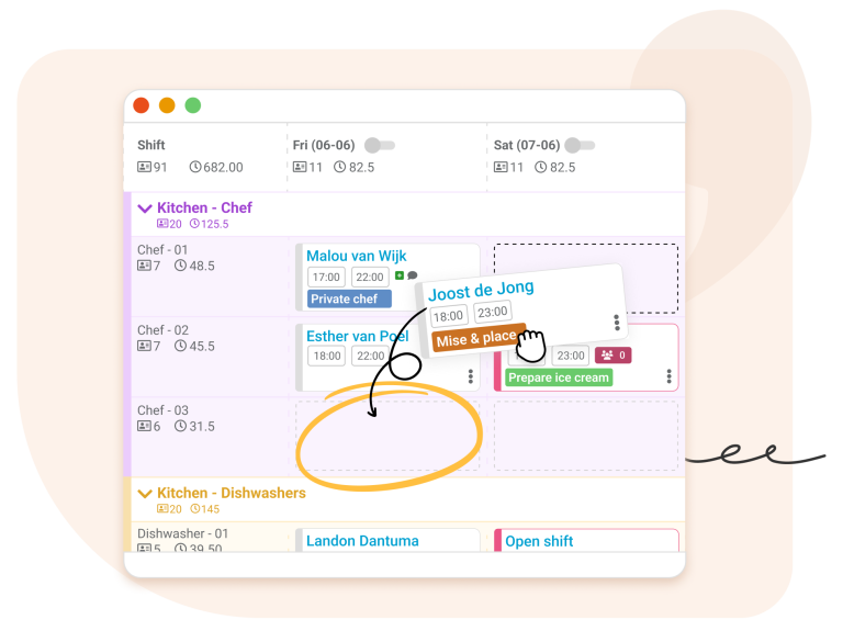 Create schedules quickly and efficiently With Nostradamus, the expert in workforce scheduling, you can efficiently schedule your staff while maintaining control over labor costs. Its user-friendly interface and powerful tools make creating schedules effortless. All team members receive proactive updates on changes, resulting in higher employee satisfaction. Nostradamus also offers useful features such as shift swapping, open shifts, and an open shift pool, enhancing staff engagement. With cross-location scheduling, you can optimize staffing across multiple locations. These advanced features give you complete control over workforce planning.